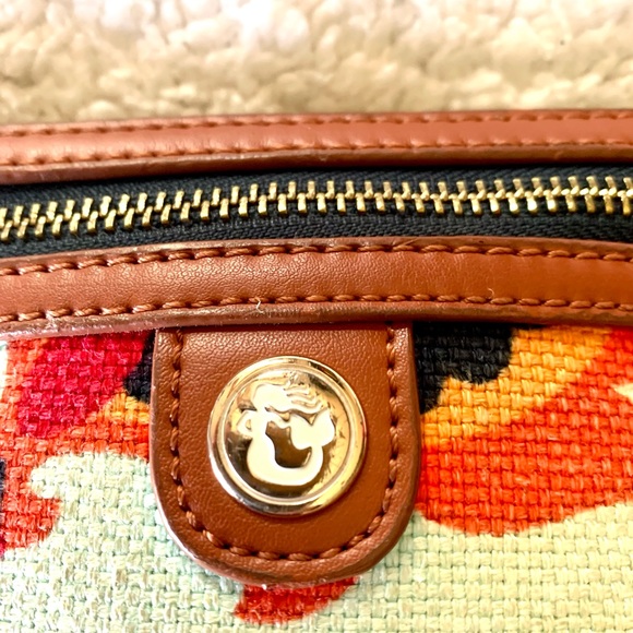 Spartina Wristlet Bag Linen & Leather - Picture 5 of 10